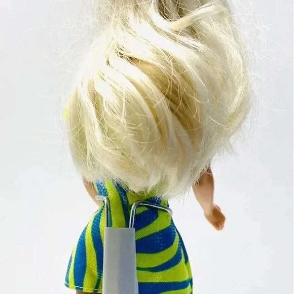 MATTEL BARBIE Doll Blond Hair Blue Eyes Green Bodysuit Dress Earrings 12" Tall - Picture 3 of 12